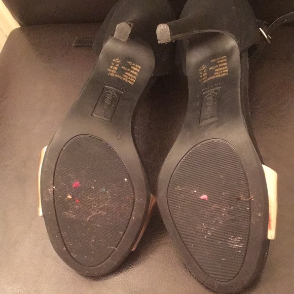 fioni Night Gold And Suede Black Heels - Picture 4 of 4